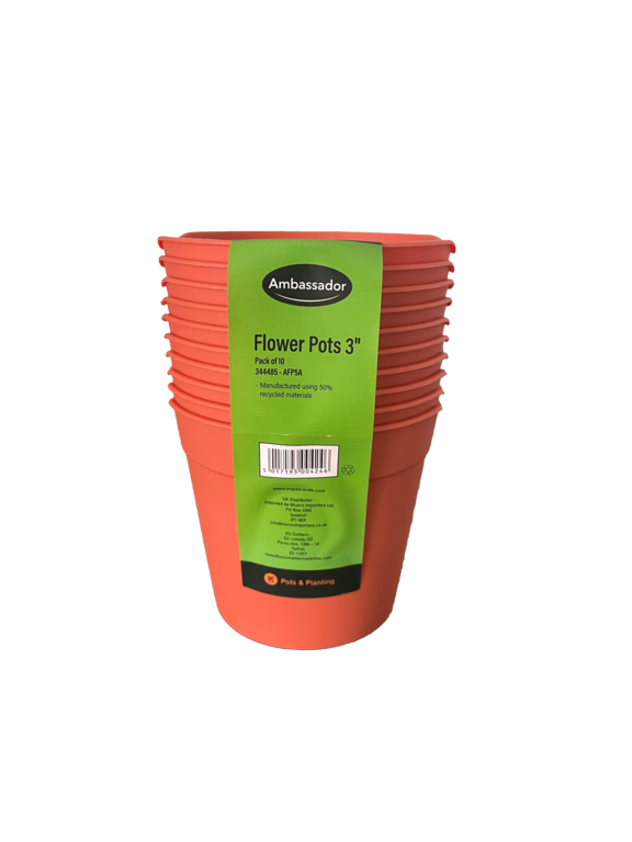 Ambassador Flower Pots 3" - Pack 10