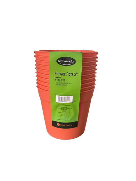 Ambassador Flower Pots 3" - Pack 10