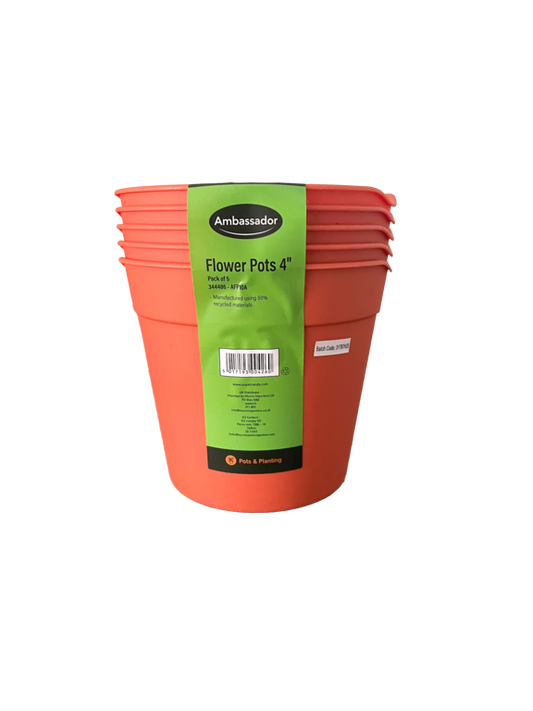 Ambassador Flower Pots 4" - Pack 5