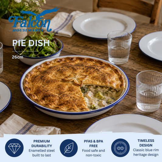 Falcon Round Pie Dish - Traditional White 26cm