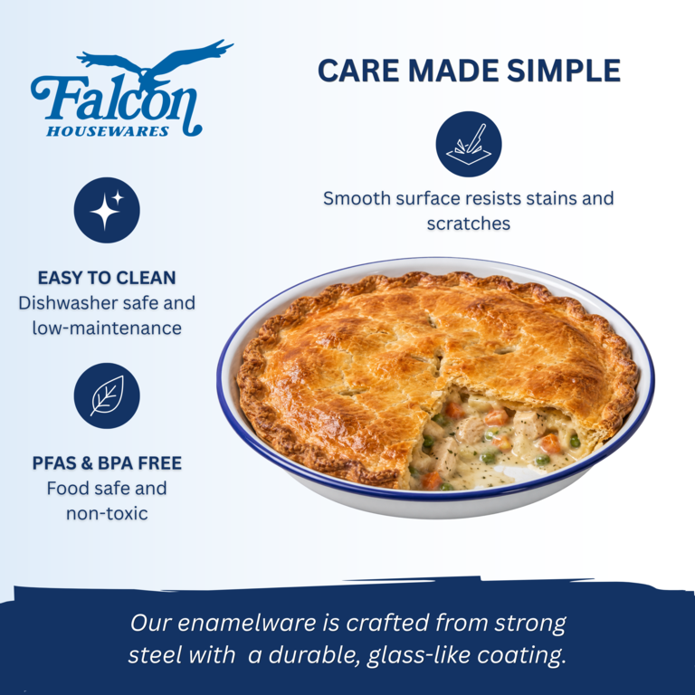 Falcon Round Pie Dish - Traditional White 26cm
