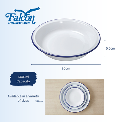 Falcon Round Pie Dish - Traditional White 26cm