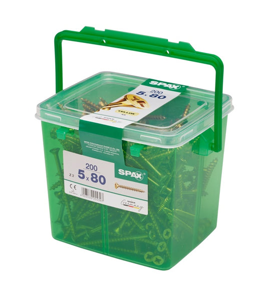 Spax Yellox Woodscrews 5 x 80mm 200 Piece