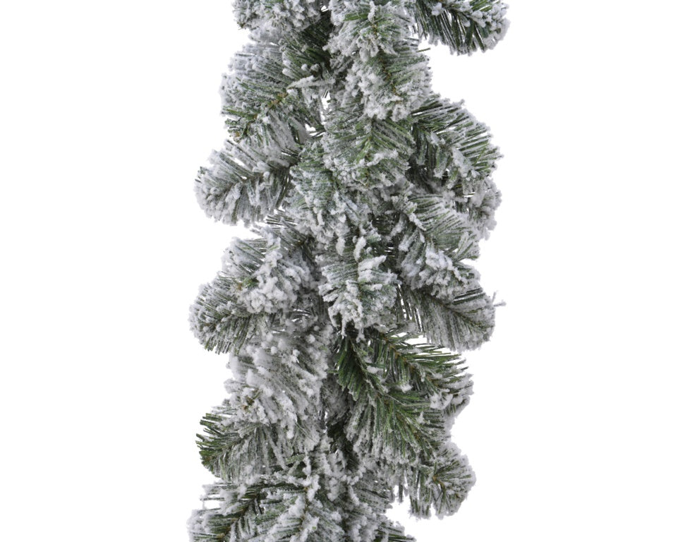 Kaemingk Snowy Imperial Garland Green/White 20 x 270cm