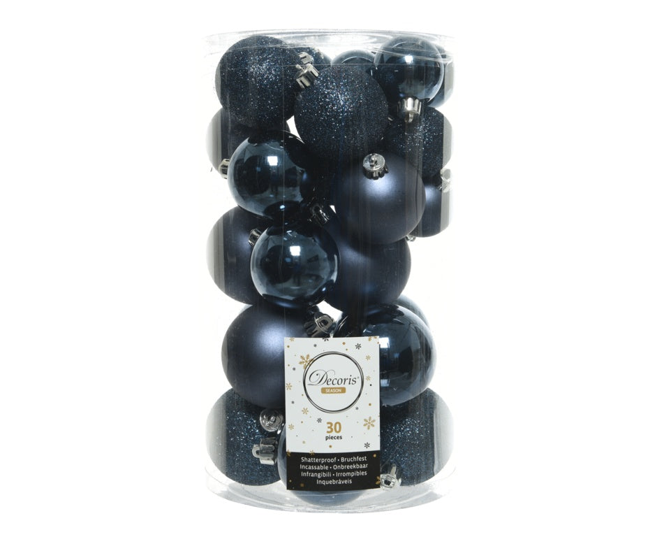 Kaemingk Shatterproof Baubles Night Blue 6cm Box 30