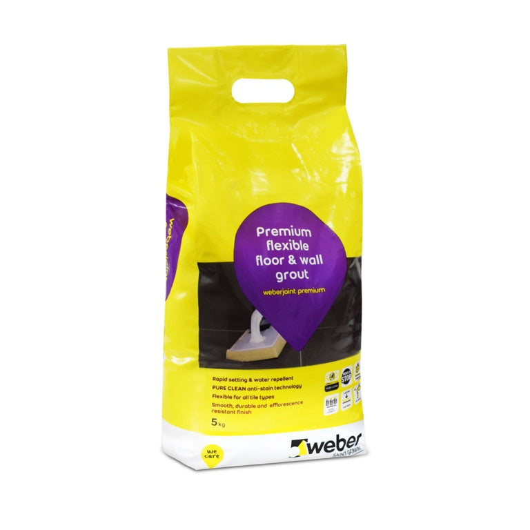 Weber Weberjoint Premium Flexible Floor & Wall Grout 5kg Ivory