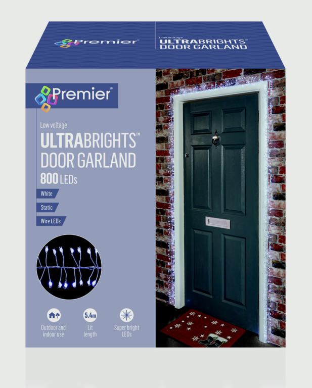 Premier 5.5m Garland Door Light 800 White LEDs