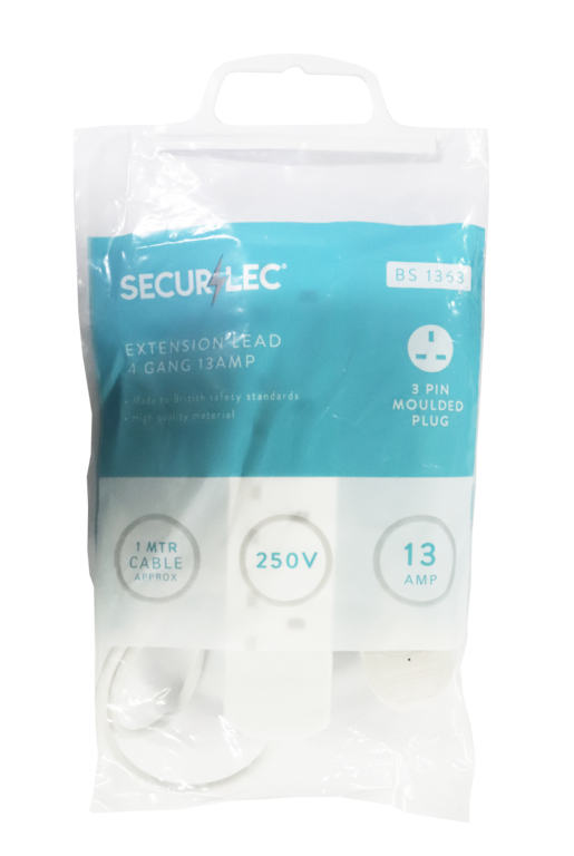 Securlec 4 Gang Extension Lead 1m 13 Amp