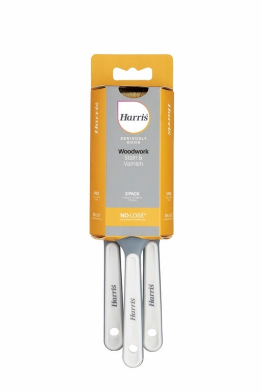 Harris Seriously Good Woodwork Stain & Varnish Brush Pack 3