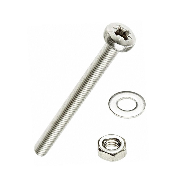 Securit Machine Screws Nuts Washers, Pack of 10 M5x50
