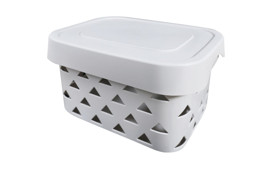 Blue Canyon Pyramids Storage Box With Lid Light Grey