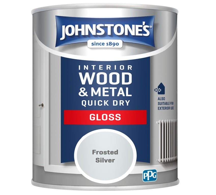 Johnstones Quick Dry Gloss 750ml Frosted Silver