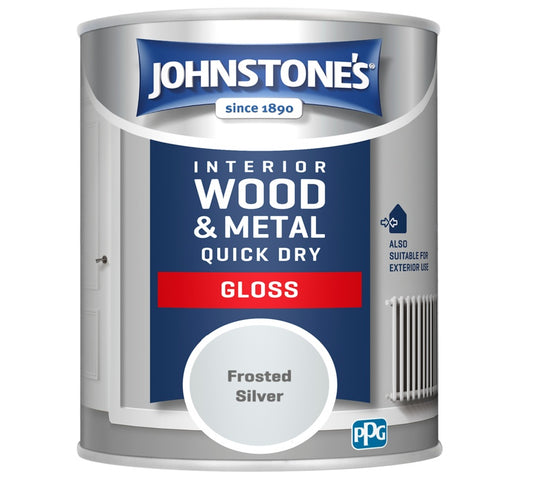 Johnstones Quick Dry Gloss 750ml Frosted Silver