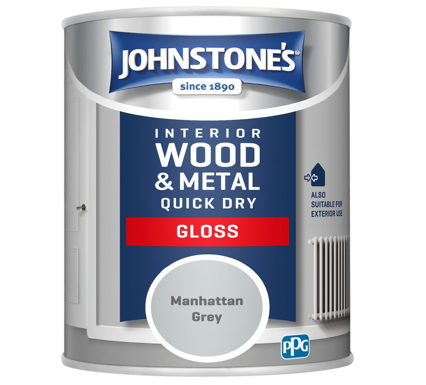Johnstones Quick Dry Gloss 750ml Manhattan Grey
