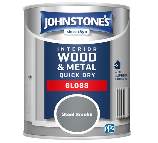 Johnstones Quick Dry Gloss 750ml Steel Smoke