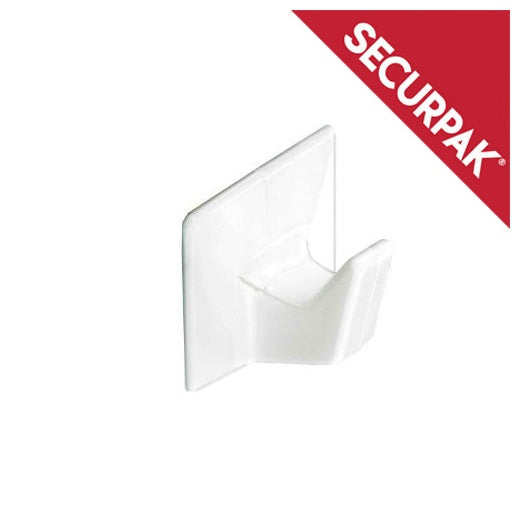Securpak White Self Adhesive Hook Large Pack 2