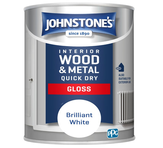 Johnstones Quick Dry Gloss - Brilliant White 750ml