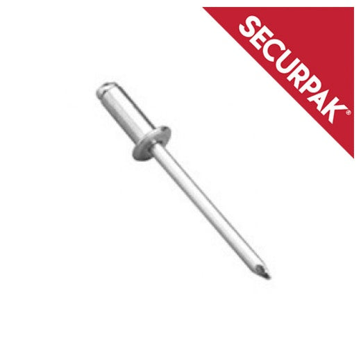 Securpak Domehead Aluminium & Steel Rivets 3.2x14 Pack 15