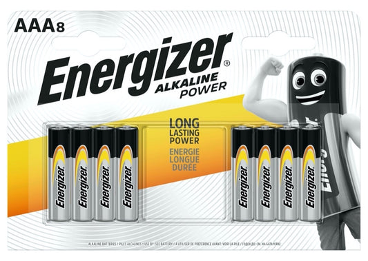 Energizer Alkaline Power Batteries AAA Pack 8