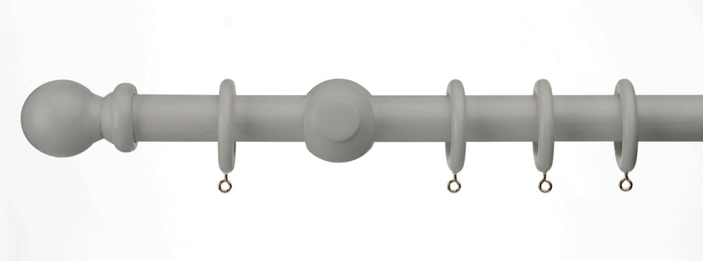 Woodside 28mm Ball Wood Pole Matt Grey 300cm