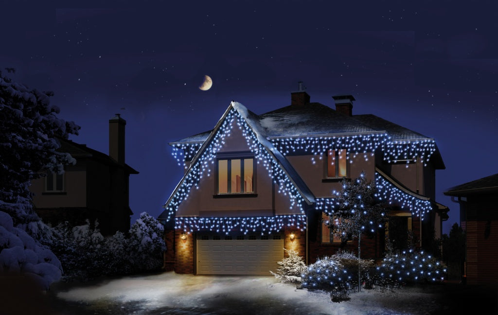 Premier 300 LED Multi Action Frosted Cap Icicles White