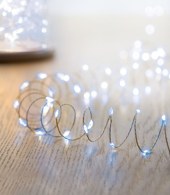 Premier 40 LED Indoor Ultrabrights With Timer White/Silver Wire