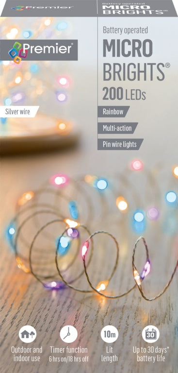 Premier 200 LED Multi Action Battery Operated Microbrights Rainbow