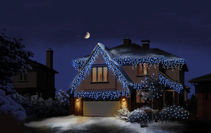 Premier Multi Action Frosted Cap Icicles 300 LED Blue/White