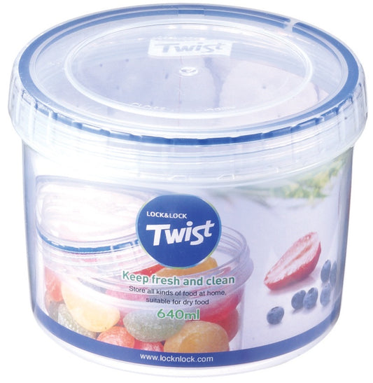Locknlock Round Food Storage Container with Twist Lid 640ml (115 x 90mm)