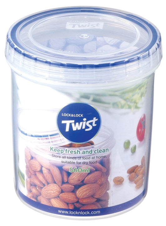 Locknlock Round Food Storage Container with Twist Lid 560ml (98 x 110mm)