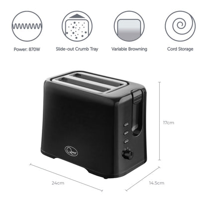 Quest 2 Slice Toaster Black