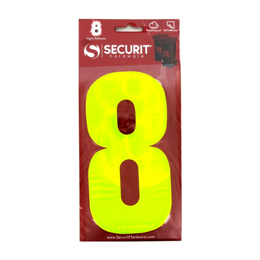 Securit Hi Vis Self Adhesive Wheelie Bin Numbers No 8 160mm
