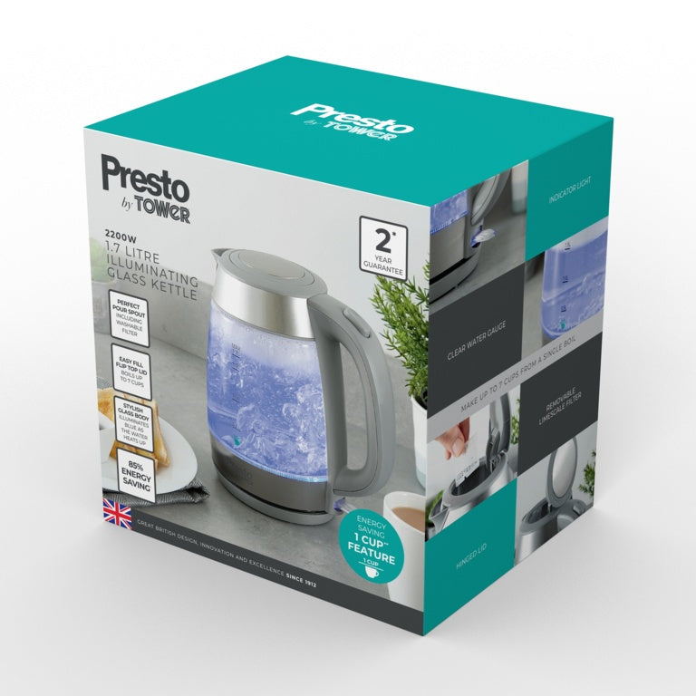 Tower Presto Glass Kettle 1.7L