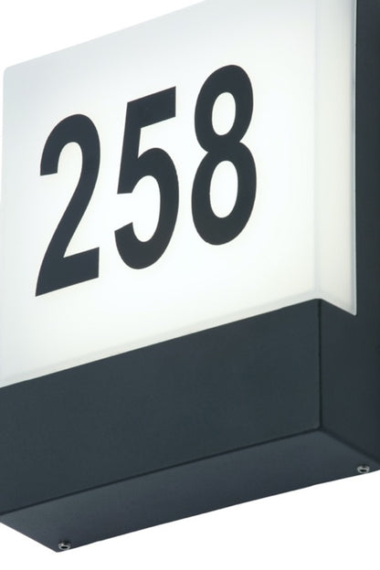 Zinc Iota LED Door Number Light Black