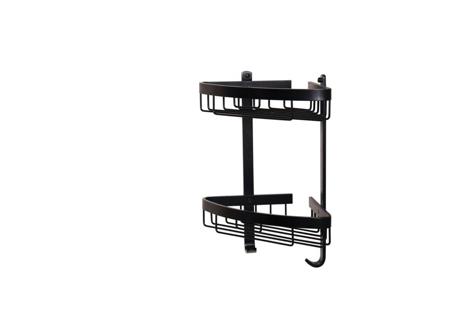 Croydex Aluminium Chunk 2 Tier Basket Black