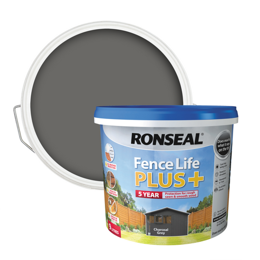 Ronseal Fence Life Plus 9L Charcoal Grey