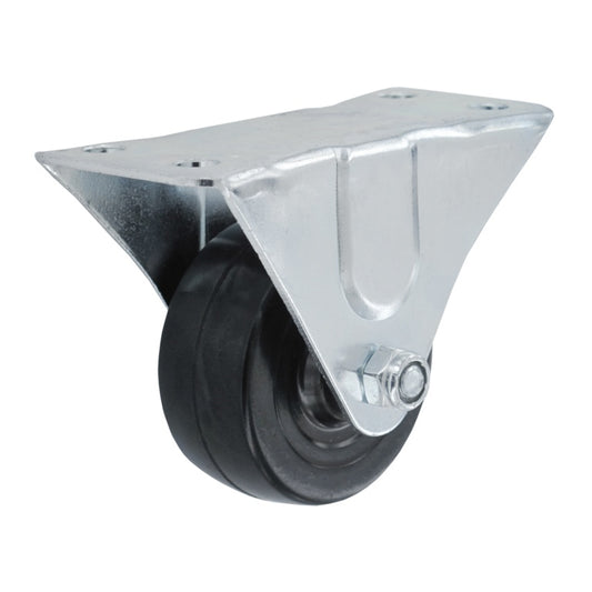 Smiths Ironmongery Rigid Castor Rubber Wheel 75mm