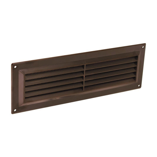 Securit Plastic Louvre Vent Brown Fixed Fly 9x3