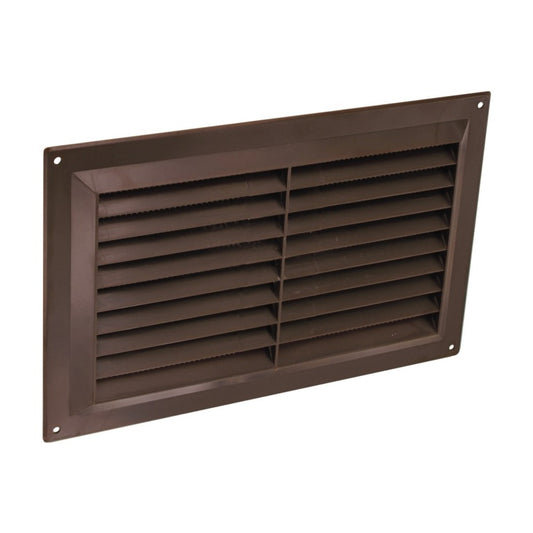 Securit Plastic Louvre Vent Brown Fixed Fly 9x6