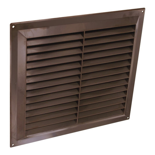 Securit Plastic Louvre Vent Brown Fixed Fly 9x9
