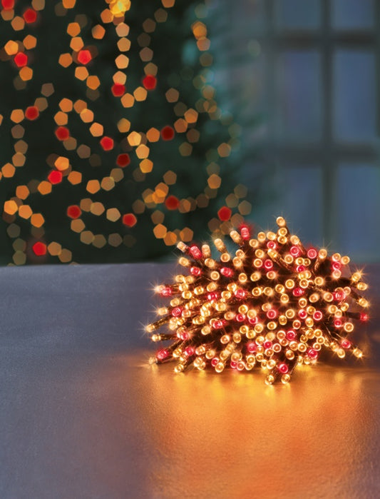 Premier 200 LED Multi Action Supabrights With Timer Red/Vintage Gold