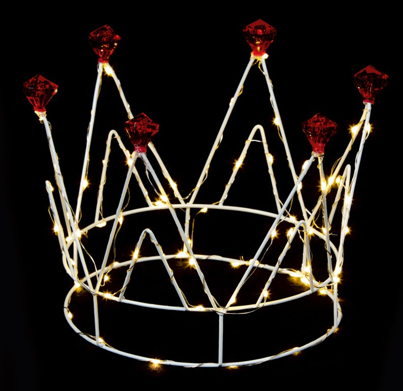 Premier King Crown Red Diamonds Warm White 70 LEDs Battery Operating
