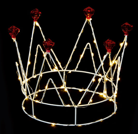 Premier King Crown Red Diamonds Warm White 70 LEDs Battery Operating