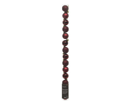 Kaemingk Shatterproof Baubles 3cm Oxblood Mix