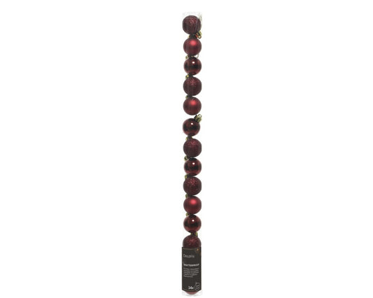 Kaemingk Shatterproof Baubles 3cm Oxblood Mix