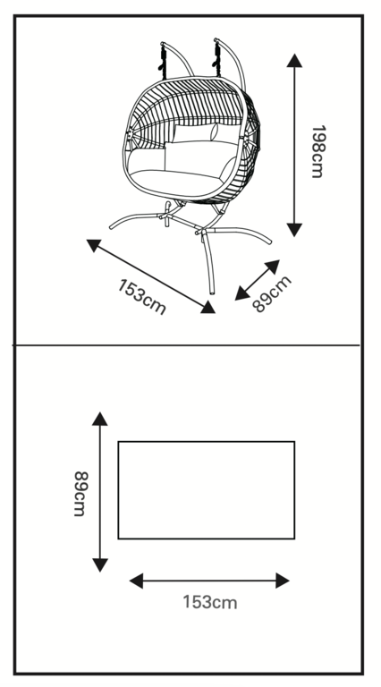 Pagoda Bali Folding Hanging Egg Chair