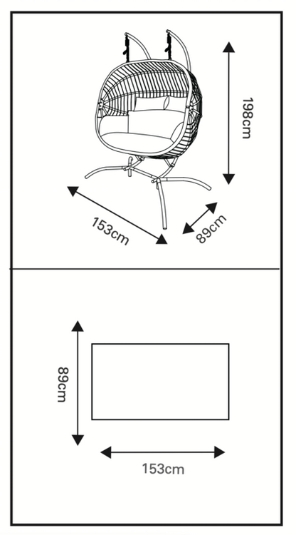 Pagoda Bali Folding Hanging Egg Chair