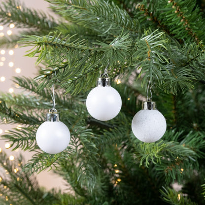 Kaemingk Shatterproof Baubles Matt Tube 14 3cm Glitter Warm White