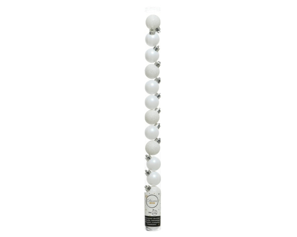 Kaemingk Shatterproof Baubles Matt Tube 14 3cm Glitter Warm White