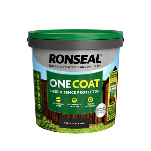 Ronseal One Coat Fence Life 9L Tudor Black Oak
